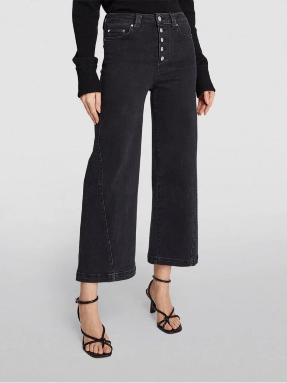PAIGE Denim High-Waisted Anessa Black Jeans 26